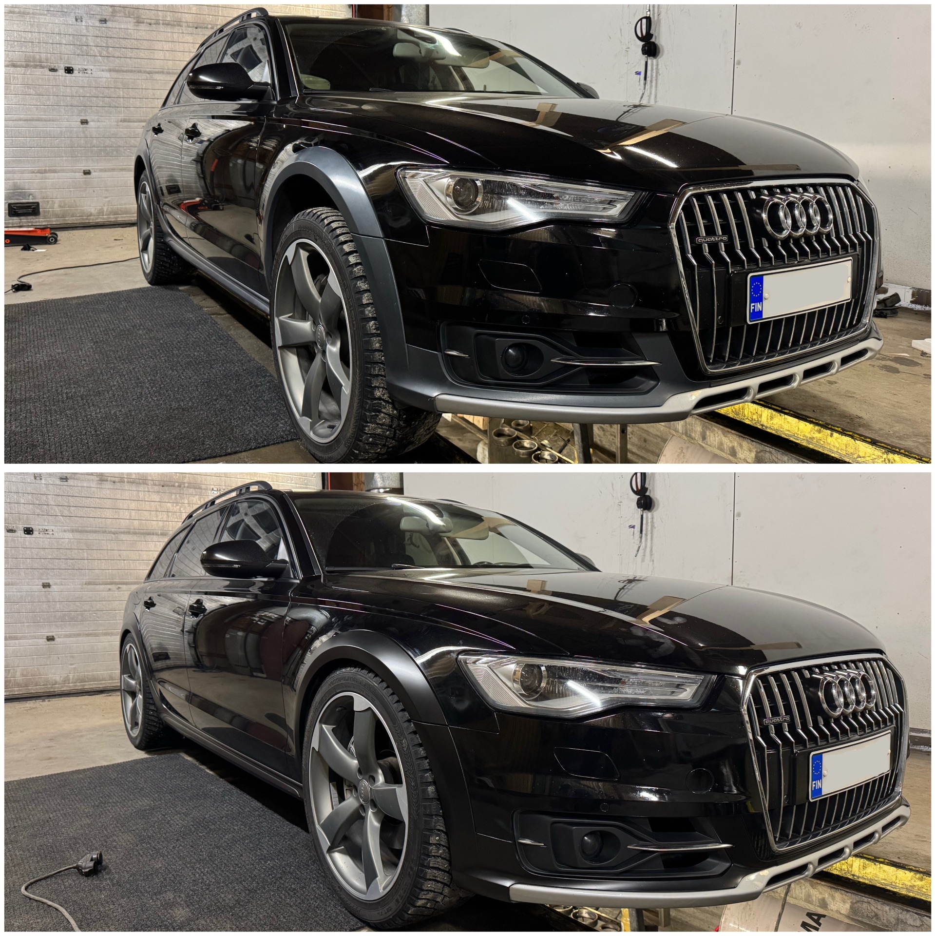 Audi A6 Allroad Muovikaarien teippaus satiinimustalla